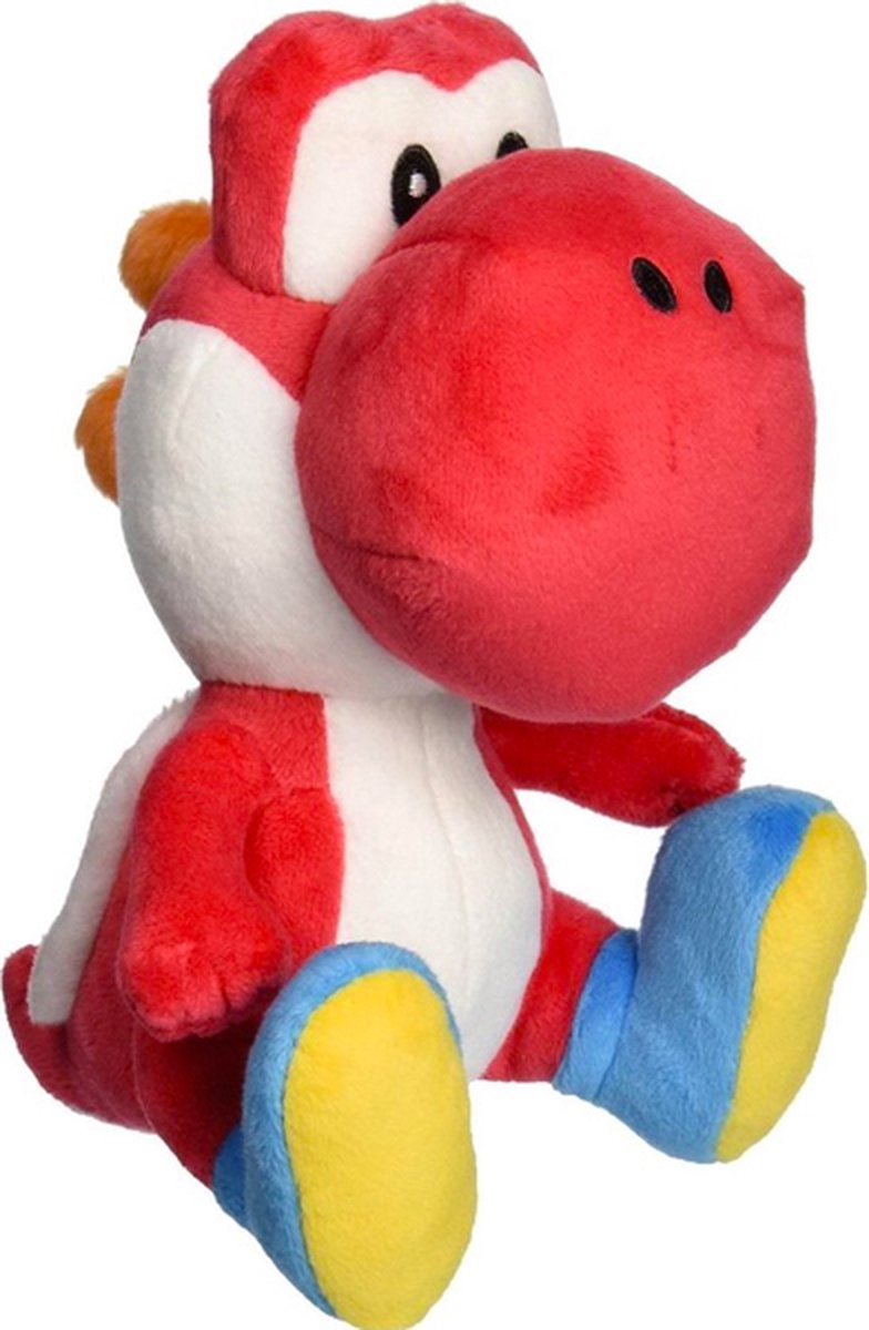 Yoshi Rood - Super Mario Bros Pluche Knuffel 21 cm {Nintendo Plush Toy | Speelgoed knuffelpop voor kinderen Donker blauw  | Mario, Luigi, Toad, Donkey Kong, Yoshi, Bowser, Peach}